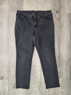 Faded Glory Womens Black Denim Jeans Size 18W Straight Leg Stretch Cotton Blend